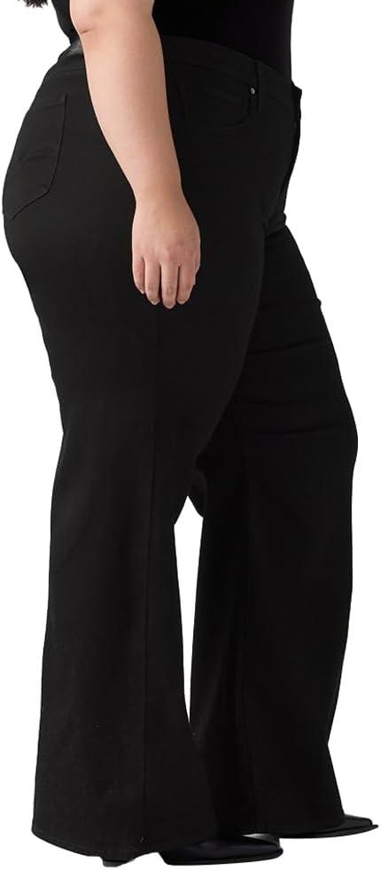 imageLevis Womens 318 Shaping Wide LegSoft Black Stretch