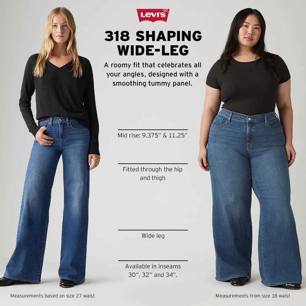 imageLevis Womens 318 Shaping Wide LegSoft Black Stretch