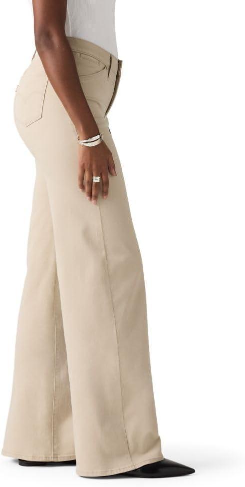 imageLevis Womens 318 Shaping Wide LegWhite Pepper Twill Stretch