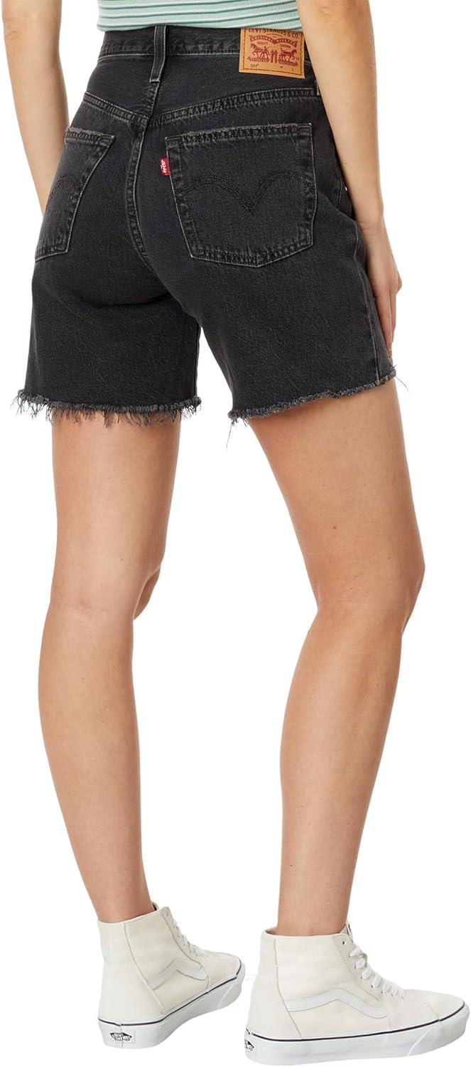 imageLevis Womens 501 Mid Thigh ShortsBlack Destructed