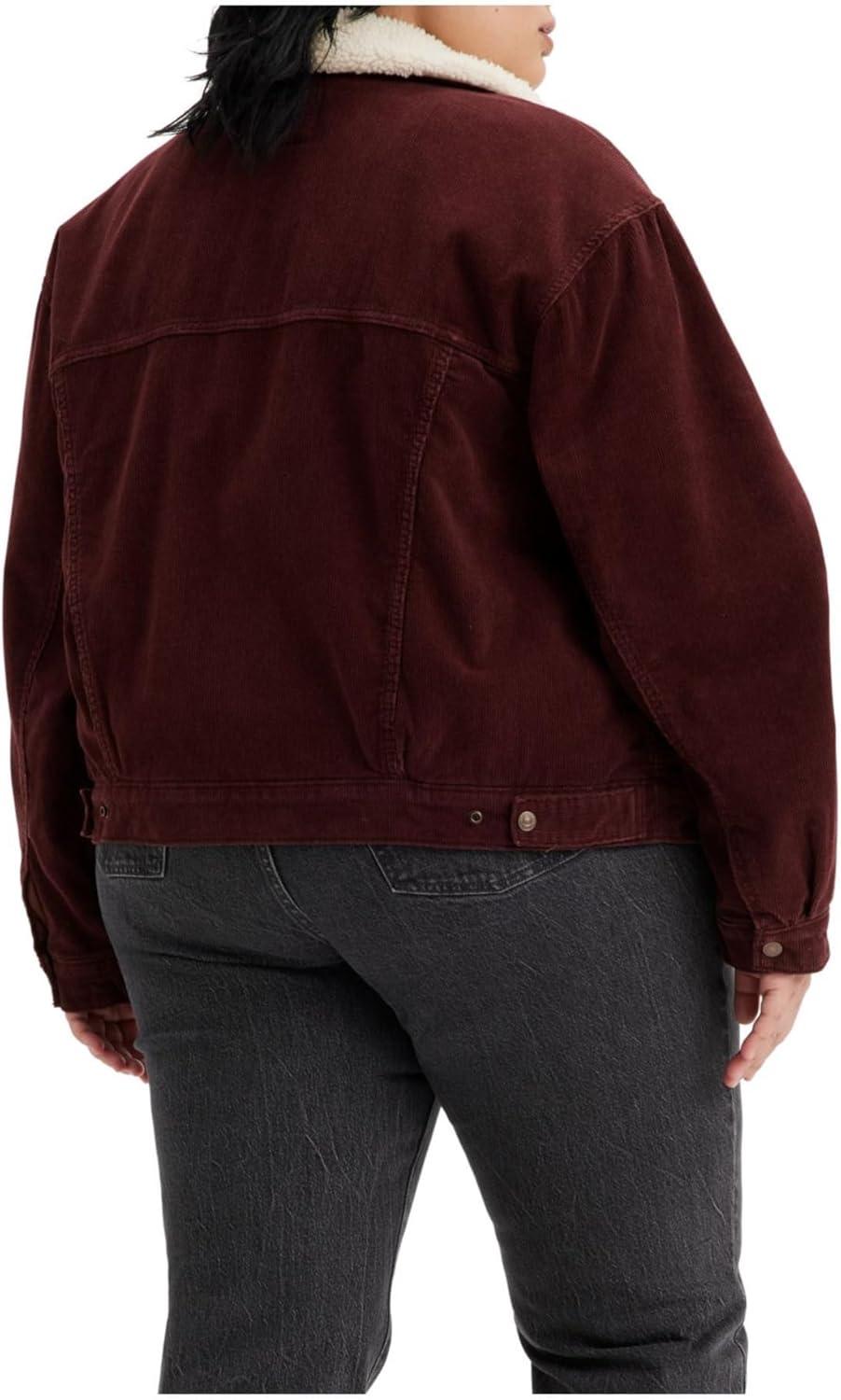 imageLevis Womens 90s Sherpa Trucker Jacket Standard and PlusDecadent Chocolate
