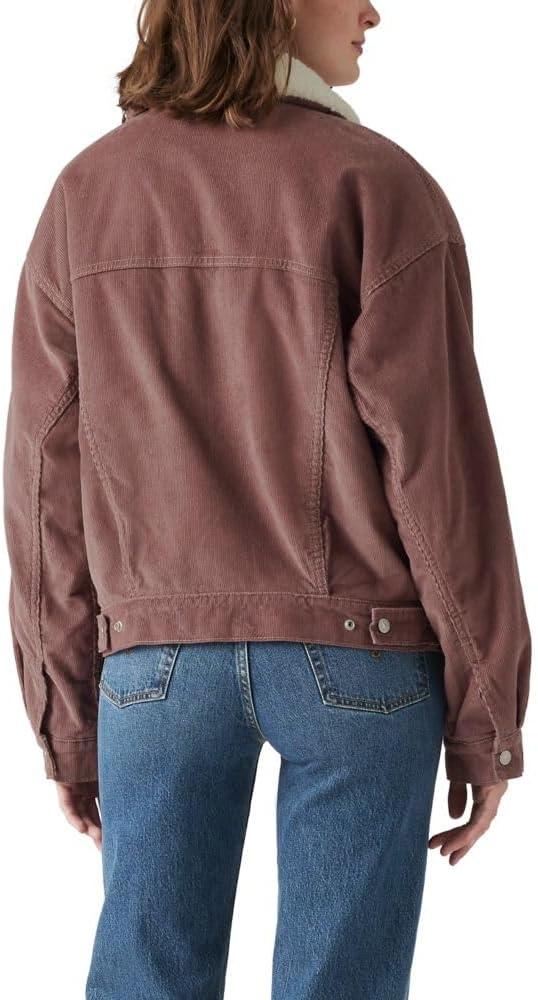 imageLevis Womens 90s Sherpa Trucker Jacket Standard and PlusRose Taupe