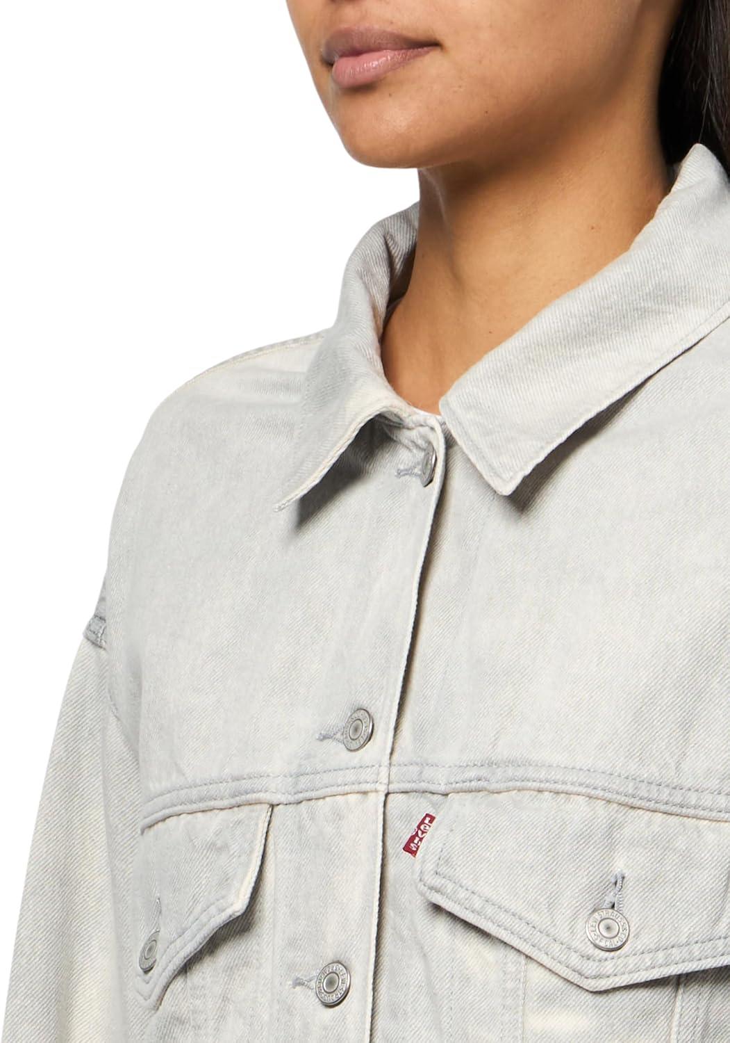 imageLevis Womens 90s Trucker Jacket Also Available in PlusCloudy Quiet Gray Non Stretch