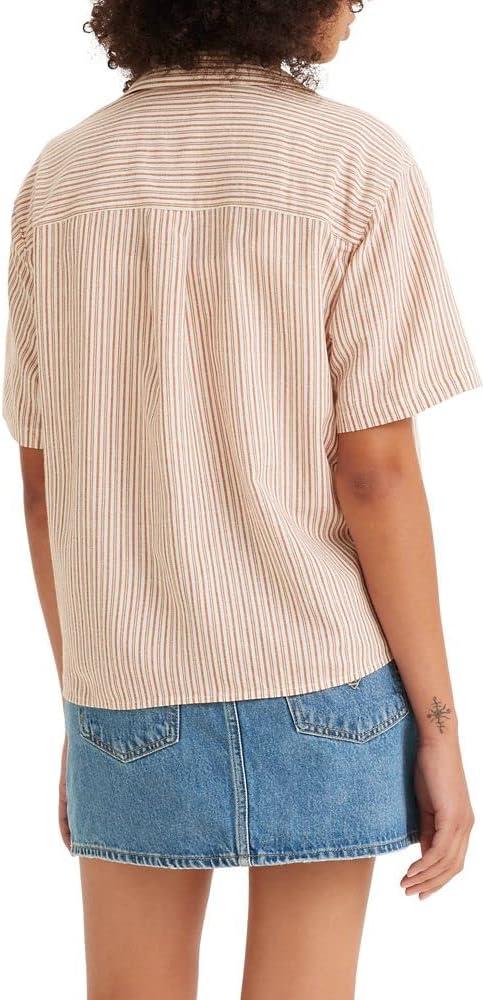 imageLevis Womens Aiden Short Sleeve Shirt Also Available in PlusNew Persephone Stripe Baked Clay Stripe