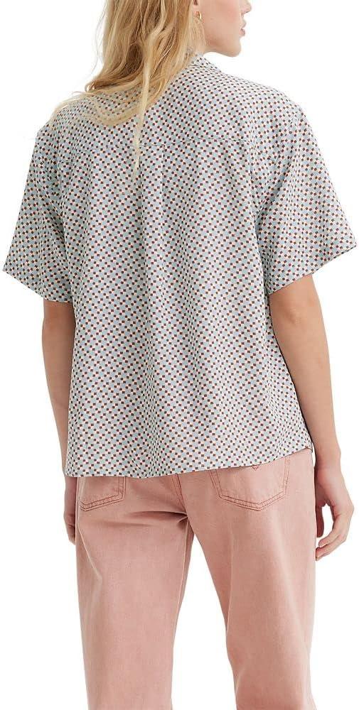 imageLevis Womens Aiden Short Sleeve Shirt Also Available in PlusNew Ruffle Square Geo Baked Clay Print