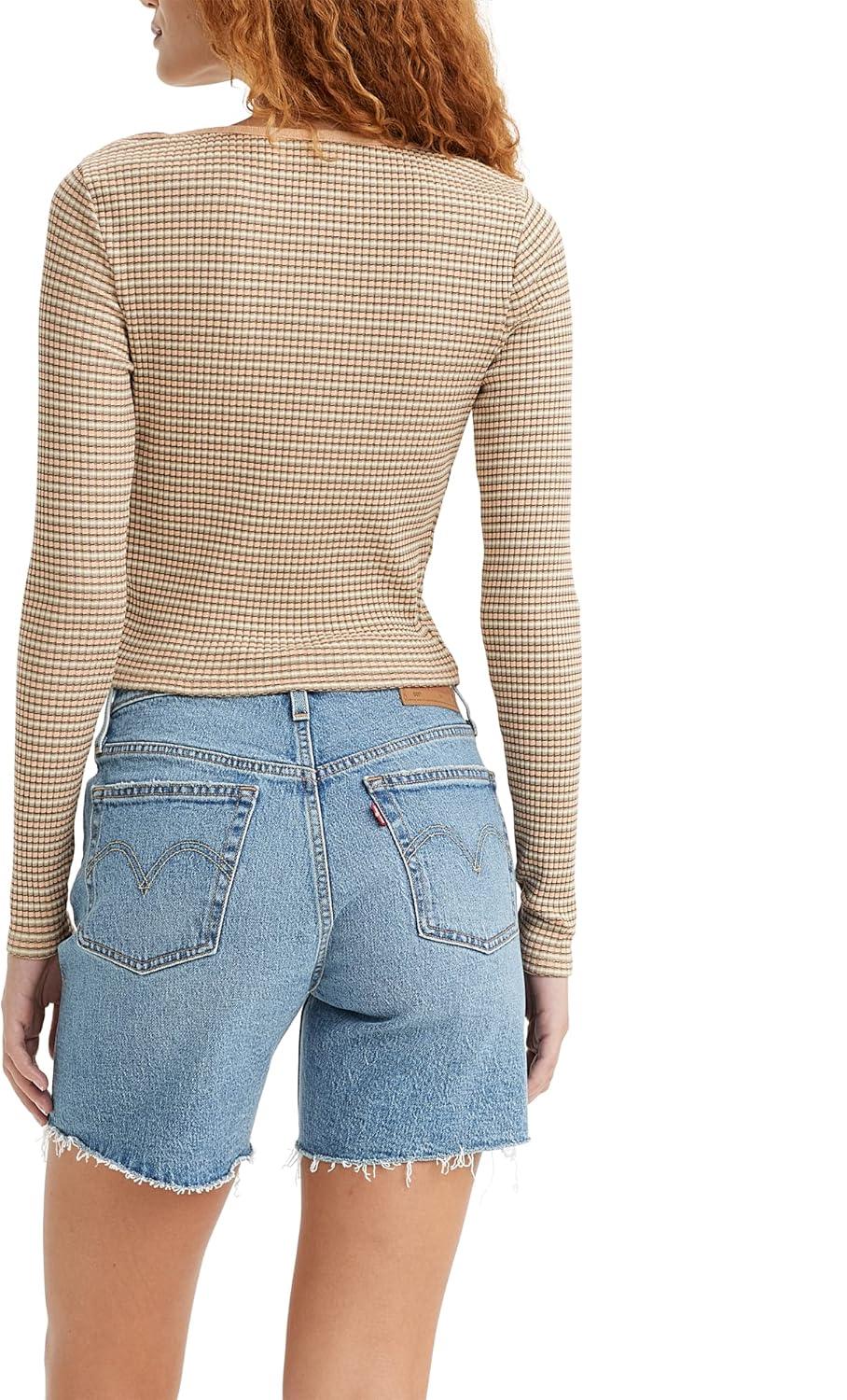 imageLevis Womens Britt Snap Front Top Also Available in PlusNew Bikini Blue Stripe Frappe