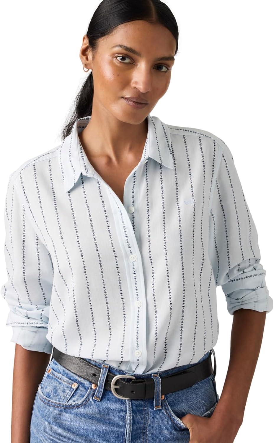 imageLevis Womens Classic Buttonup ShirtNew Daisy Stripe Country Air