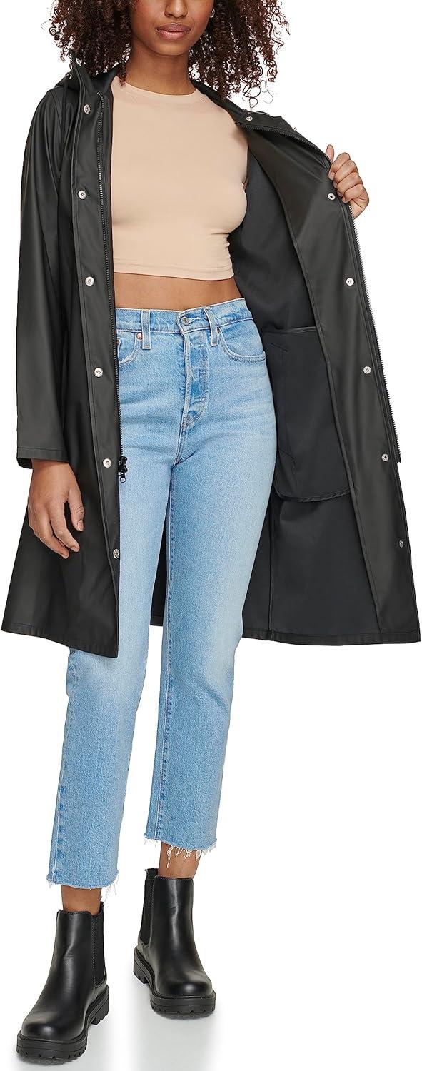 imageLevis Womens Classic Hooded Rain ParkaBlack