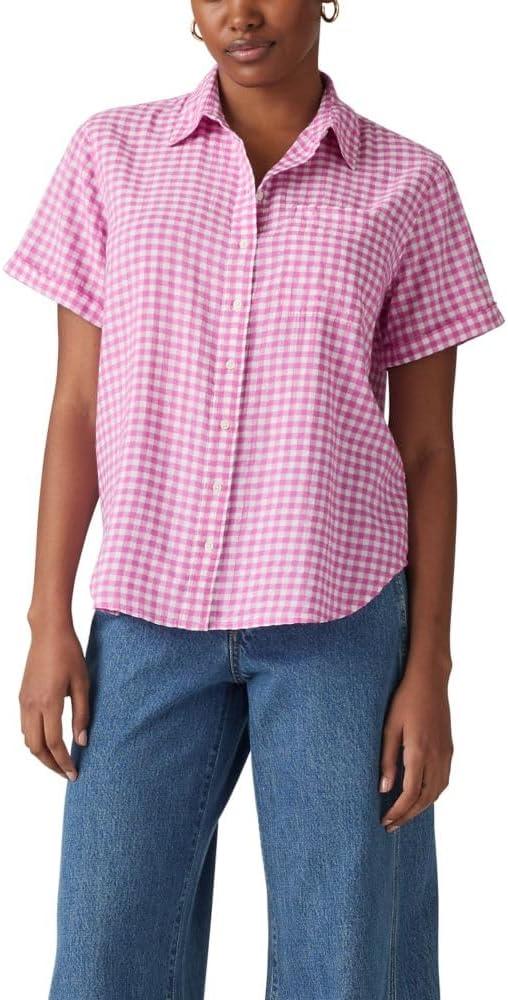 imageLevis Womens Darlene ShortSleeve ShirtAngie Plaid Crocus