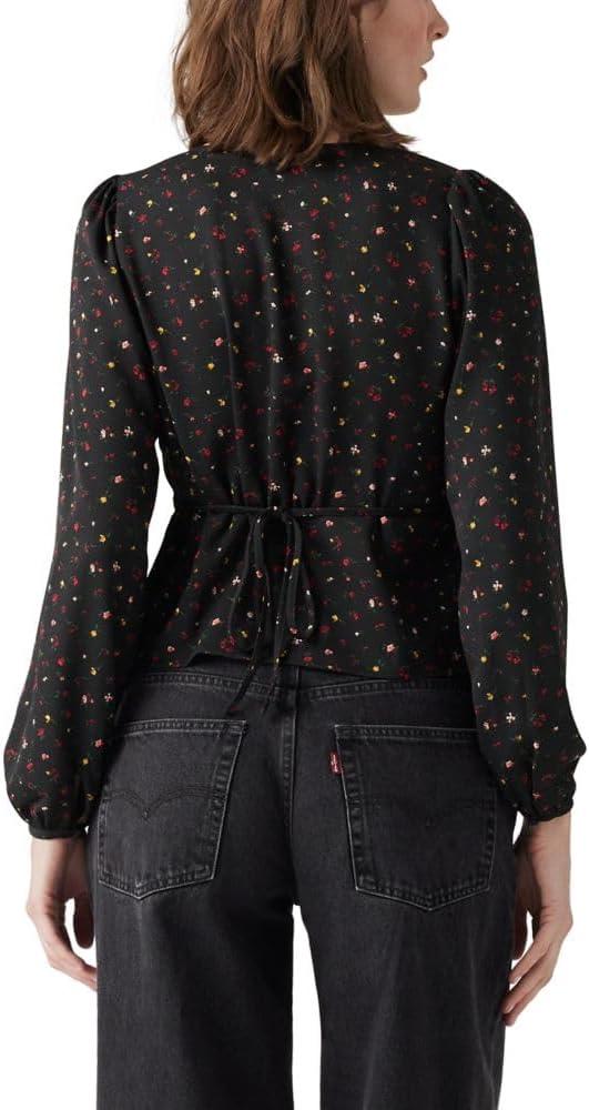 imageLevis Womens Dolores Long Sleeve BlouseNew Multi Amnity Floral Jet Black