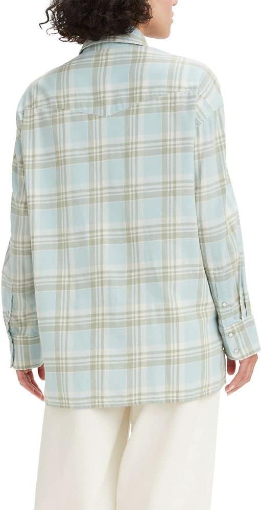 imageLevis Womens Dylan Relaxed Western Shirt Also Available in PlusKelsey Plaid Starlight Blue
