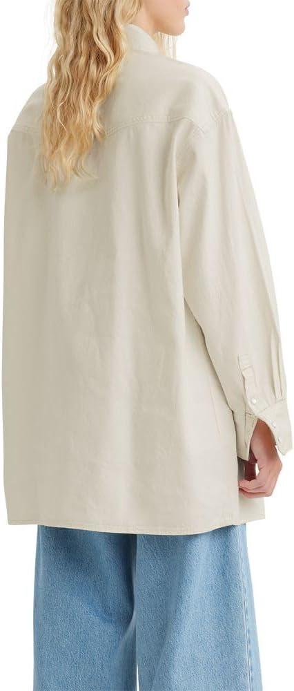 imageLevis Womens Dylan Relaxed Western Shirt Standard and PlusWhite Smoke