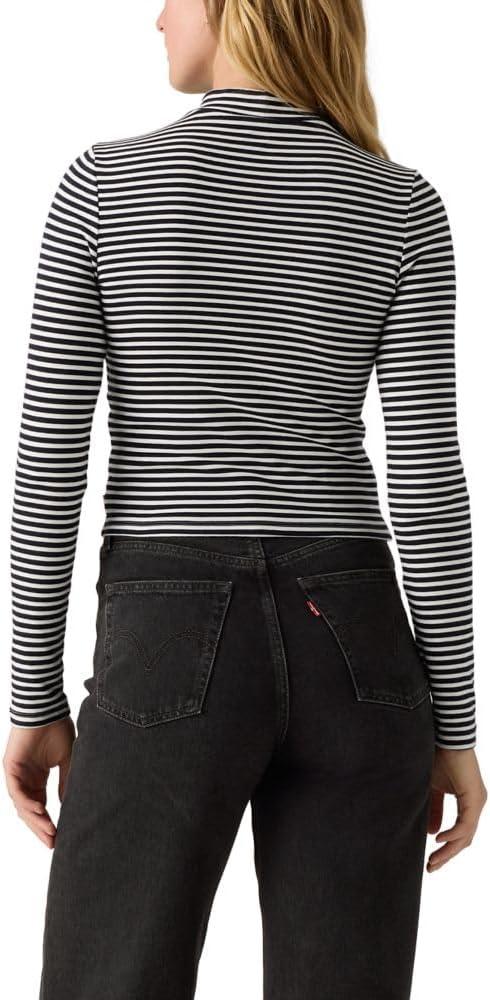 imageLevis Womens Effortless Long Sleeve Tee ShirtMarigold Stripe Anthracite