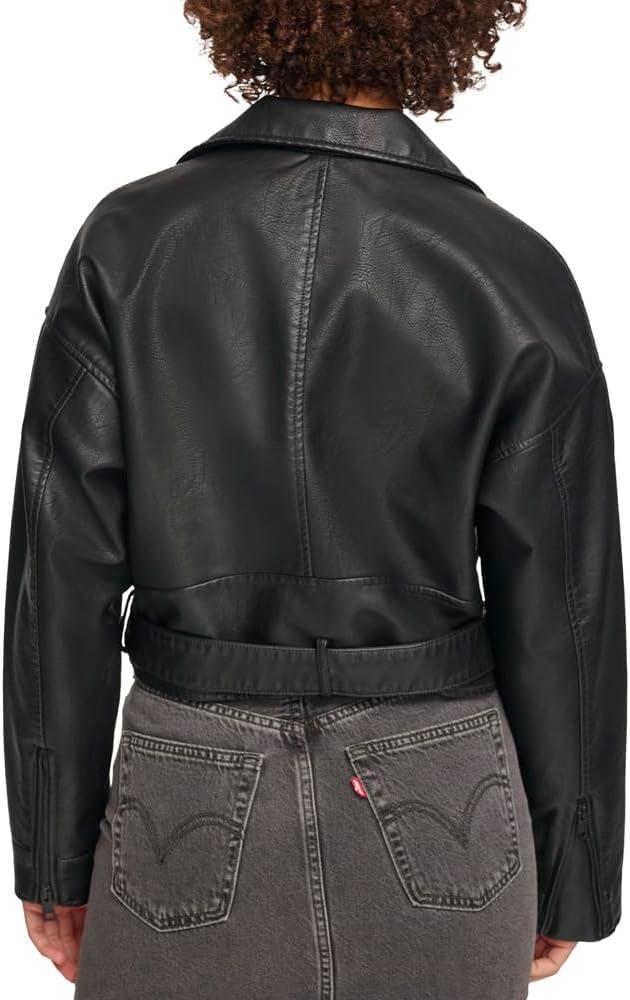 imageLevis Womens Faux Leather Cropped Moto JacketBlack