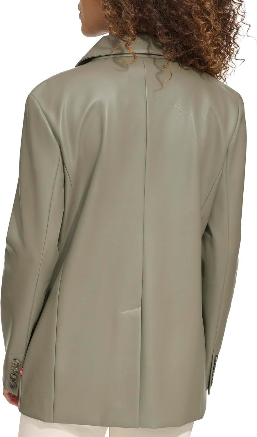 imageLevis Womens Faux Leather Single Breasted BlazerSage