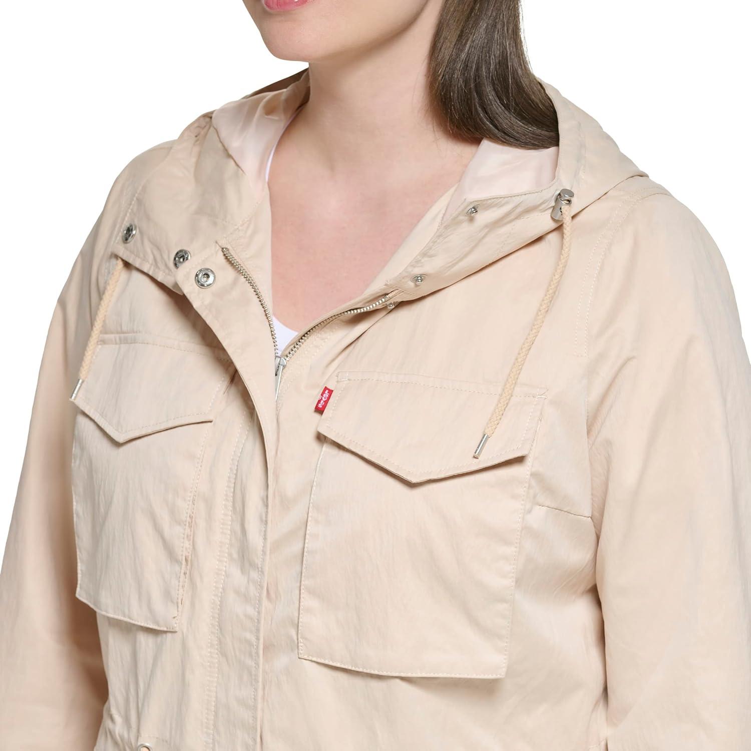 imageLevis Womens Four Pocket Hooded Military JacketFrappe