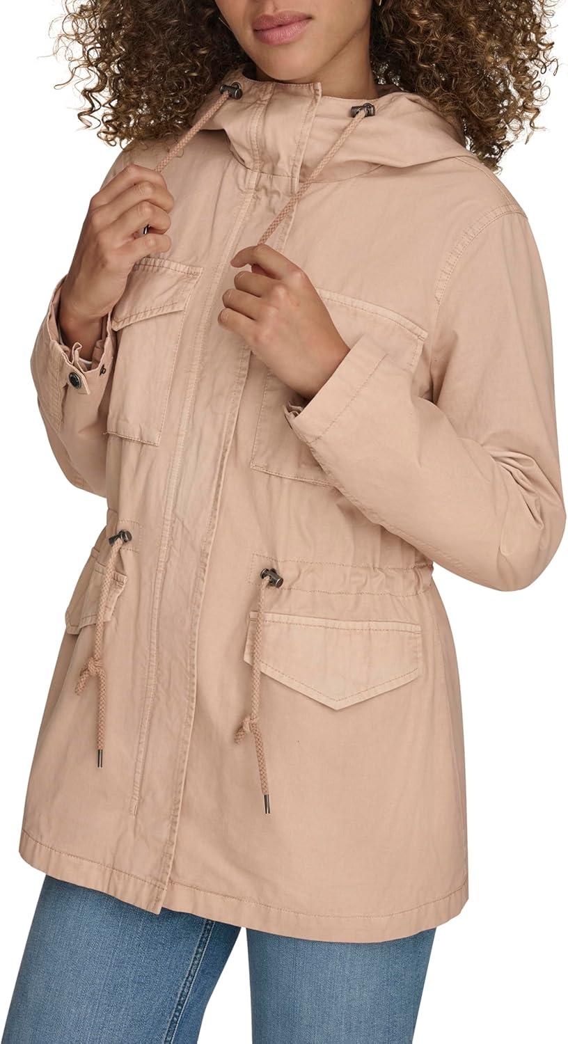 imageLevis Womens Four Pocket Hooded Military JacketLight Pink Cotton