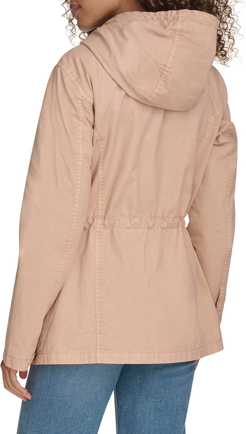 imageLevis Womens Four Pocket Hooded Military JacketLight Pink Cotton