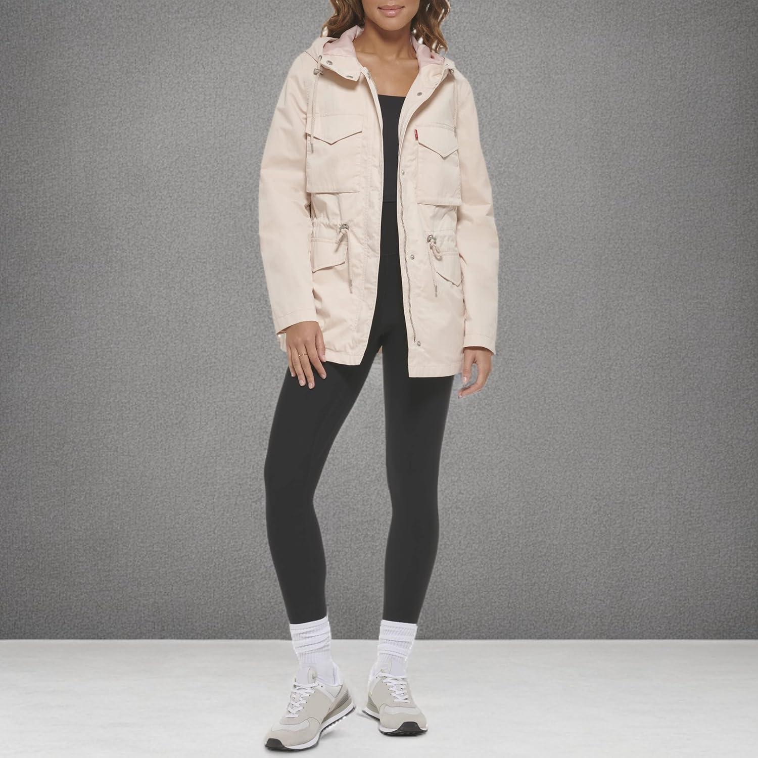 imageLevis Womens Four Pocket Hooded Military JacketPeach Puree