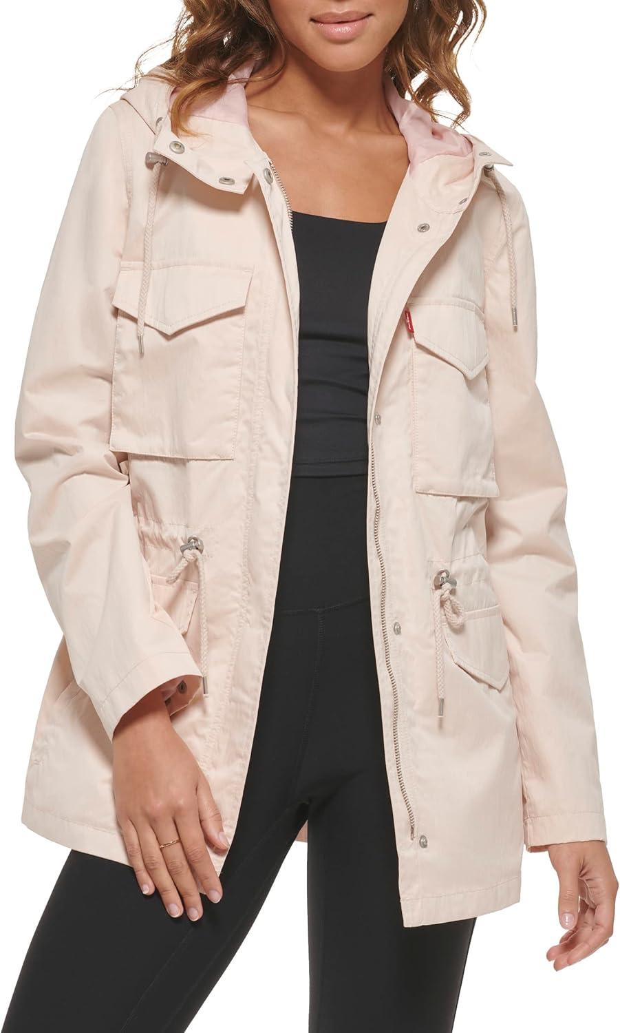 imageLevis Womens Four Pocket Hooded Military JacketPeach Puree
