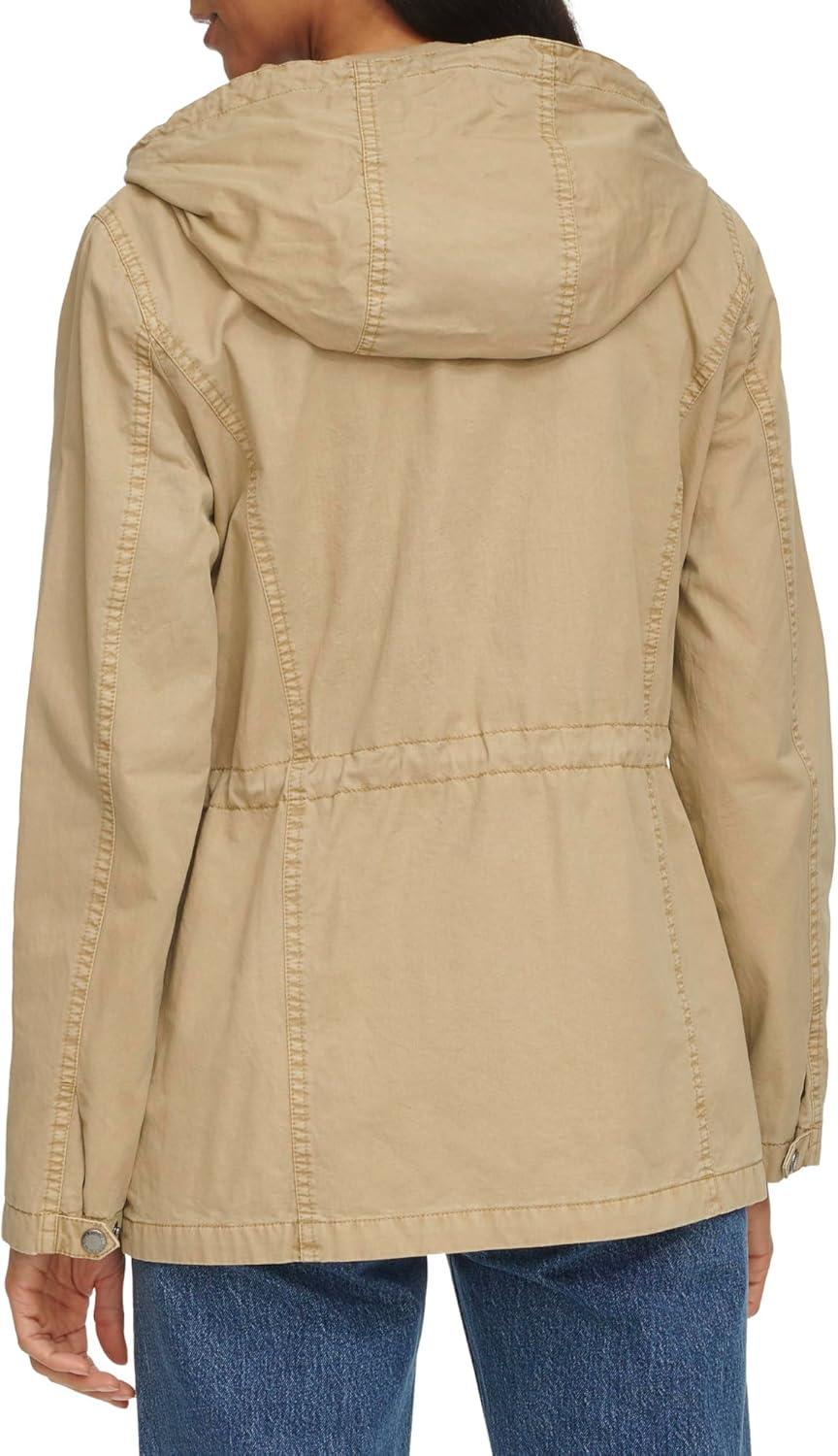 imageLevis Womens Four Pocket Hooded Military JacketSafari Cotton