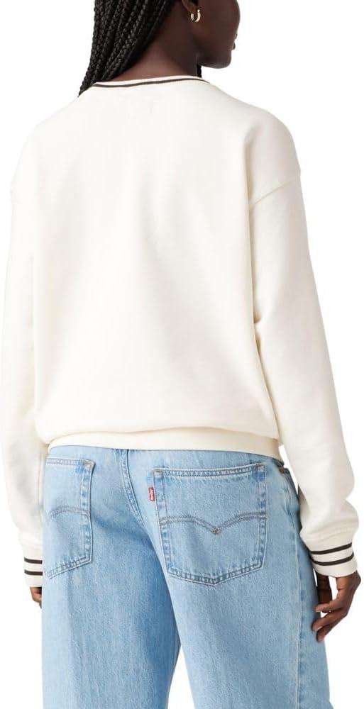 imageLevis Womens Graphic Heritage Sport CrewArchival Script Crew Egret