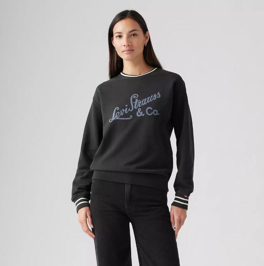 imageLevis Womens Graphic Heritage Sport CrewBlack