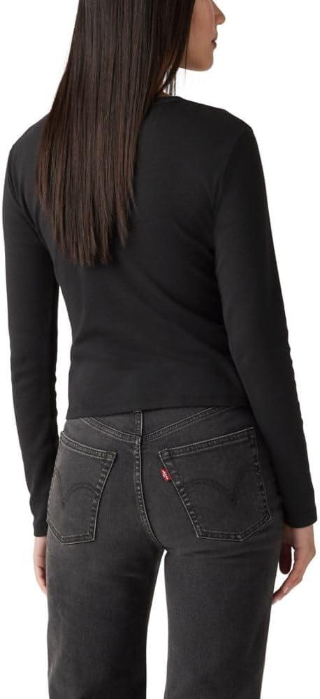 imageLevis Womens Graphic Long Sleeve Rickie TeeShine Box Tab Caviar