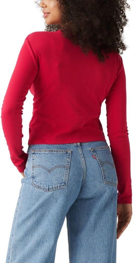 imageLevis Womens Graphic Long Sleeve Rickie TeeShine Box Tab Jester Red