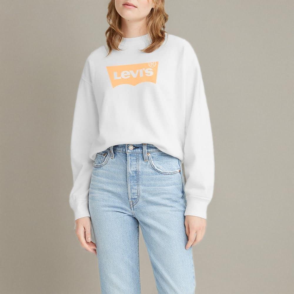 imageLevis Womens Graphic Standard Crewneck SweatshirtBatwing White