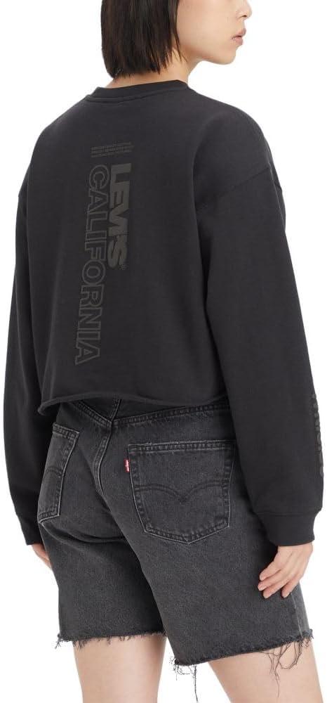 imageLevis Womens Graphic Standard Crewneck SweatshirtSport Logo 20 Caviar
