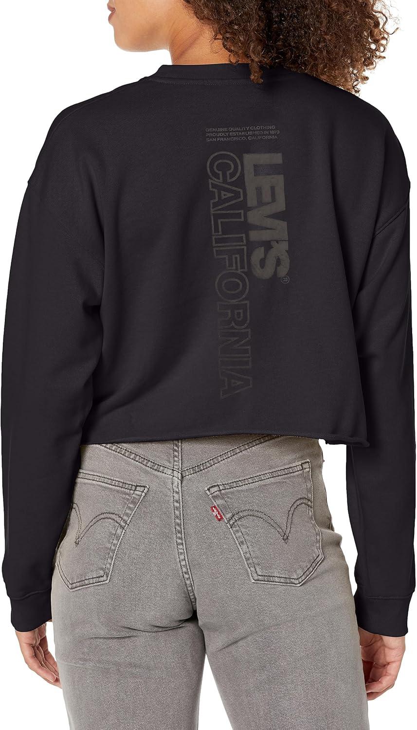 imageLevis Womens Graphic Standard Crewneck SweatshirtSport Logo 20 Caviar