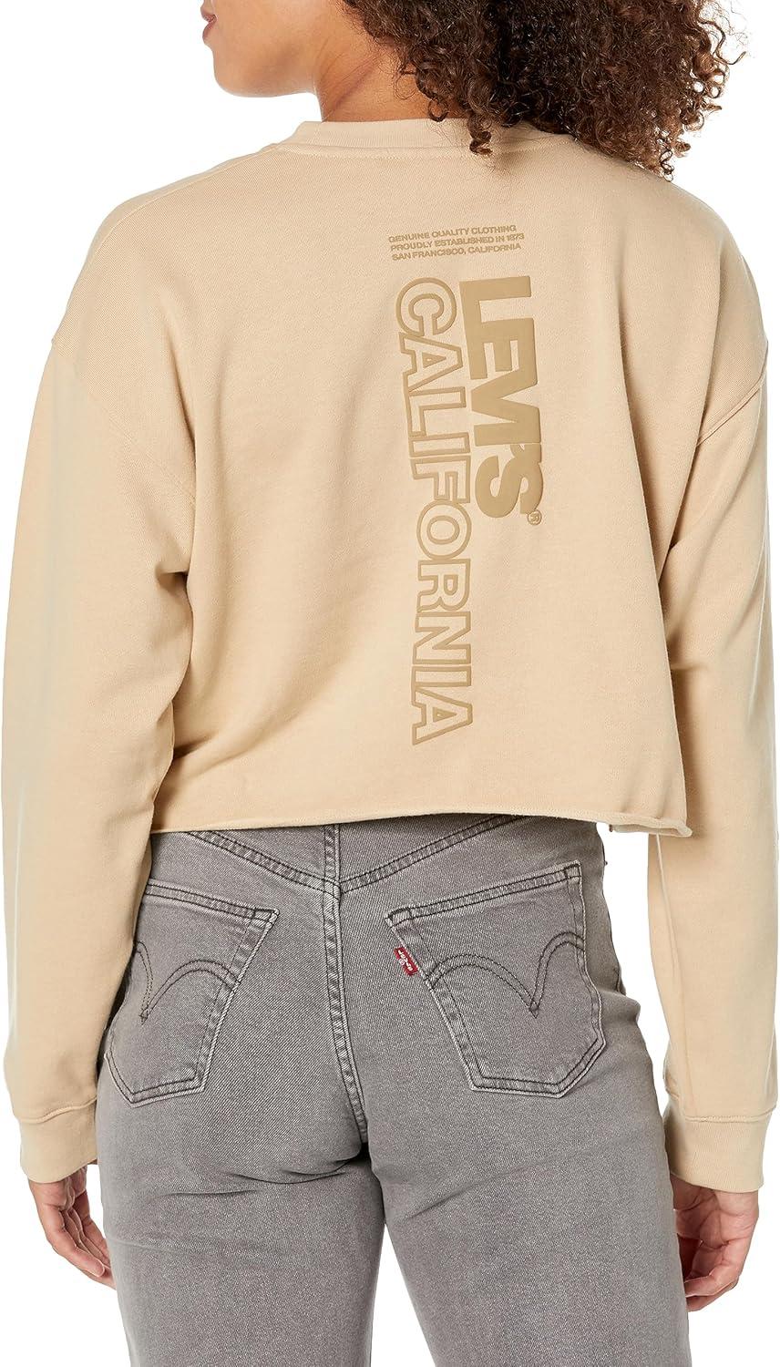 imageLevis Womens Graphic Standard Crewneck SweatshirtSport Logo 20 Warm Sand