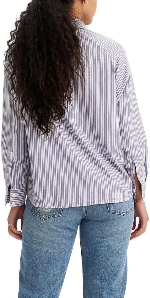 imageLevis Womens Harrison Raglan Shirt Standard and PlusNew Persephone Stripe Crown Blue