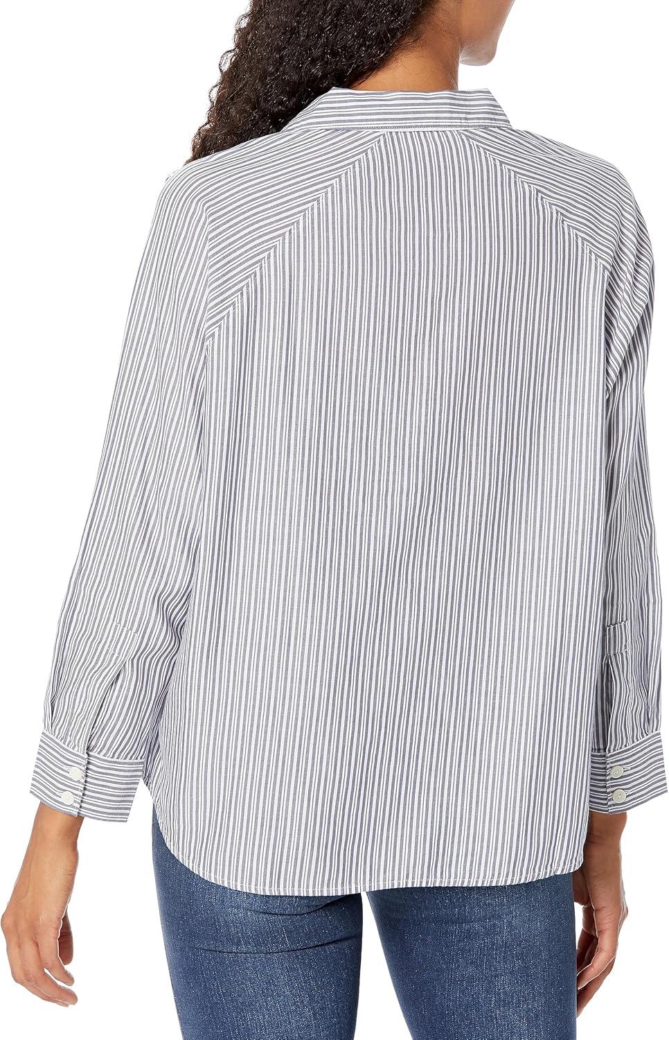 imageLevis Womens Harrison Raglan Shirt Standard and PlusPersephone Stripe Crown Blue