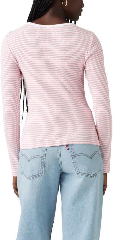 imageLevis Womens Hayes LongSleeve Tee Also Available in PlusSaddle Stripe Bright White