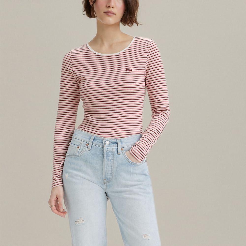 imageLevis Womens Honey Long Sleeve Shirt Standard and PlusJulip Stripe Cloud Dancer