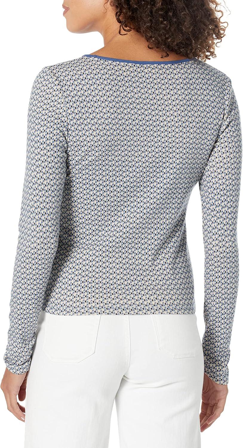 imageLevis Womens Honey Long Sleeve Shirt Standard and PlusNew Etta Geo Sunshine Blue Print