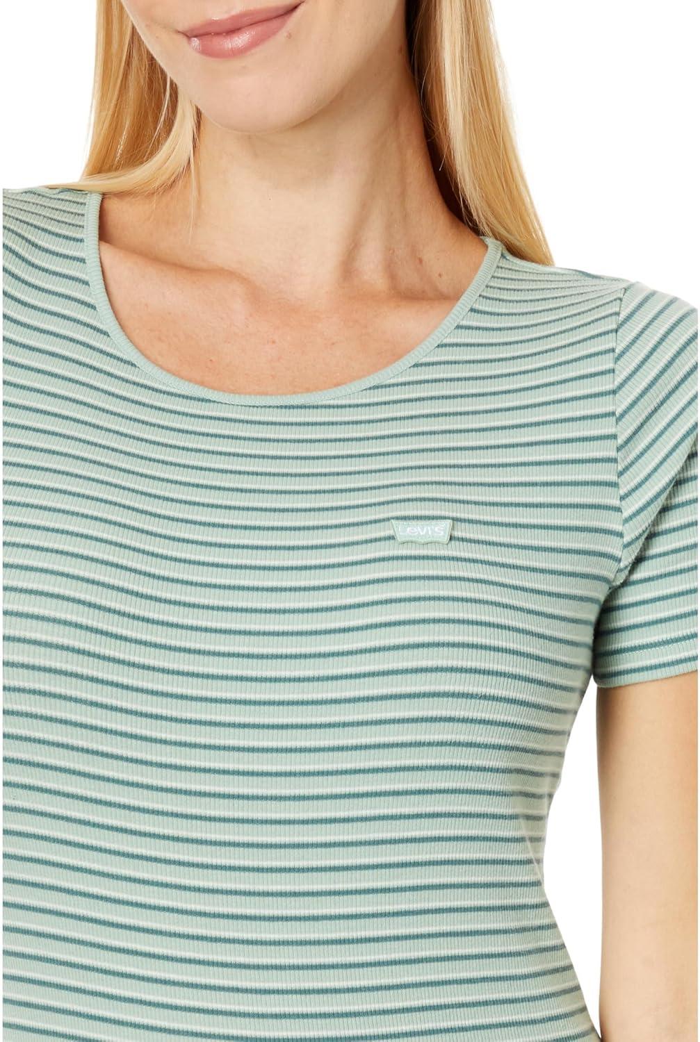 imageLevis Womens Honey Short Sleeve ShirtJulip Stripe Granite Green