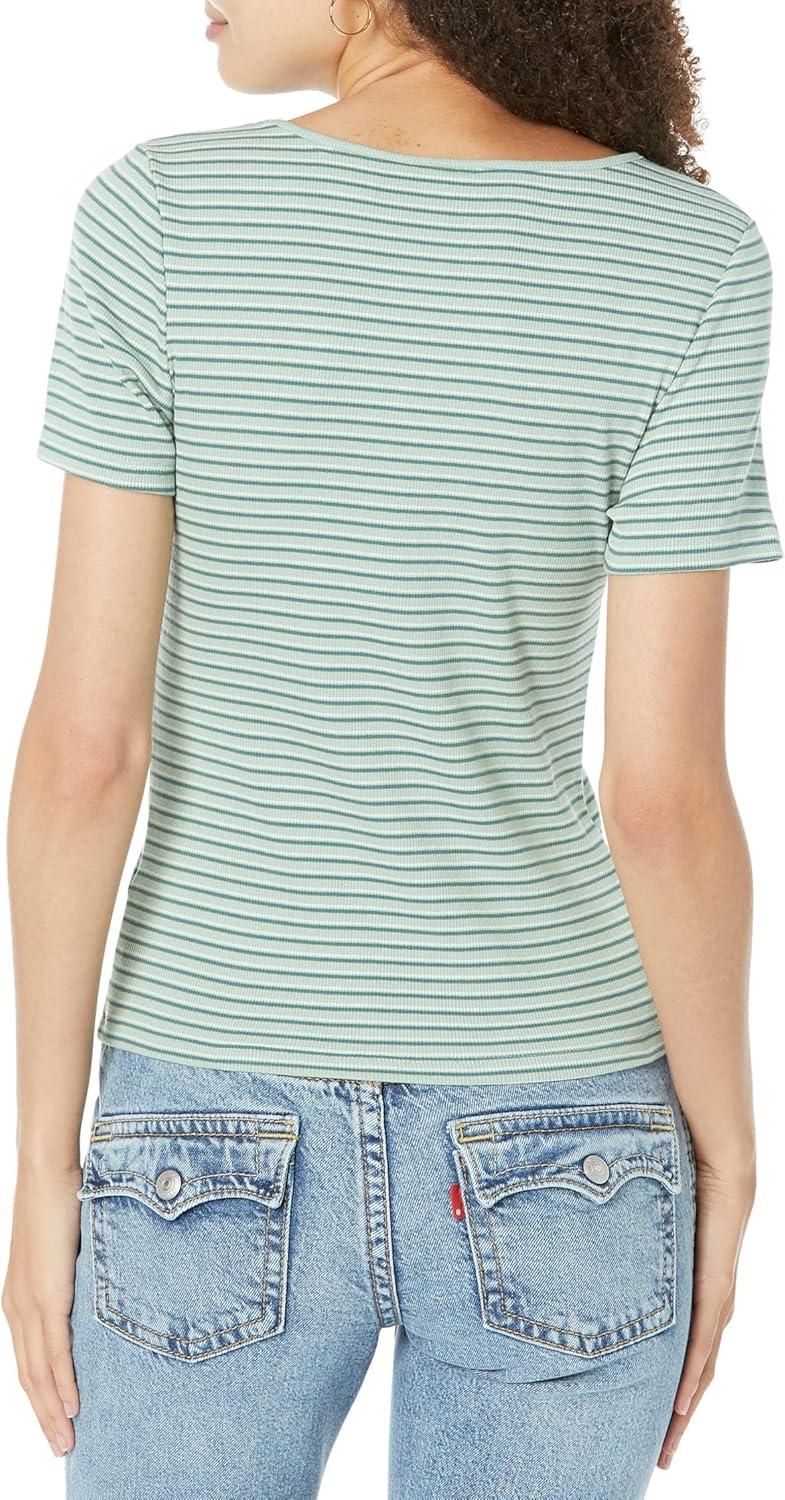 imageLevis Womens Honey Short Sleeve ShirtJulip Stripe Granite Green