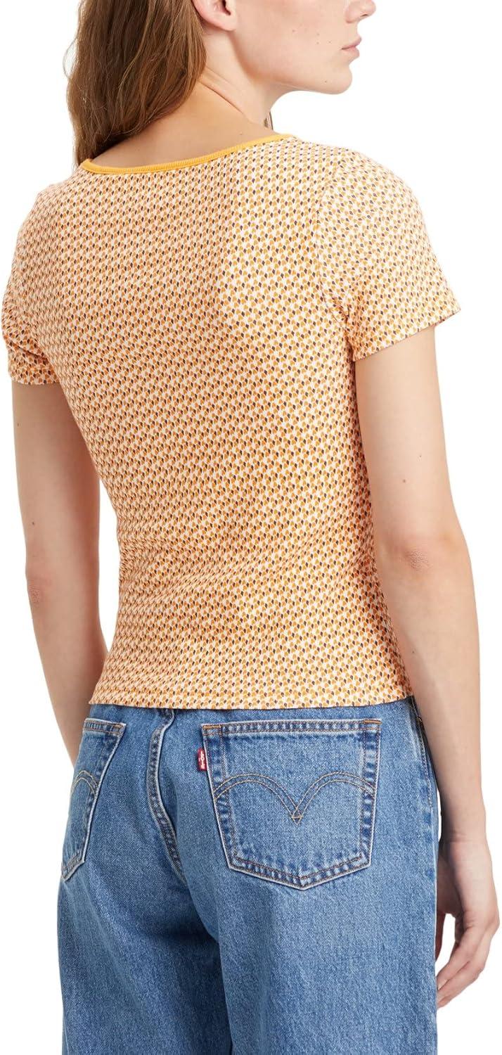 imageLevis Womens Honey Short Sleeve ShirtNew Etta Geo Apricot Print