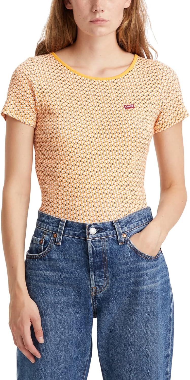 imageLevis Womens Honey Short Sleeve ShirtNew Etta Geo Apricot Print