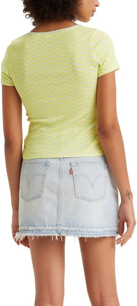 imageLevis Womens Honey Short Sleeve ShirtNew Torrence Geo Pastel Blue Print