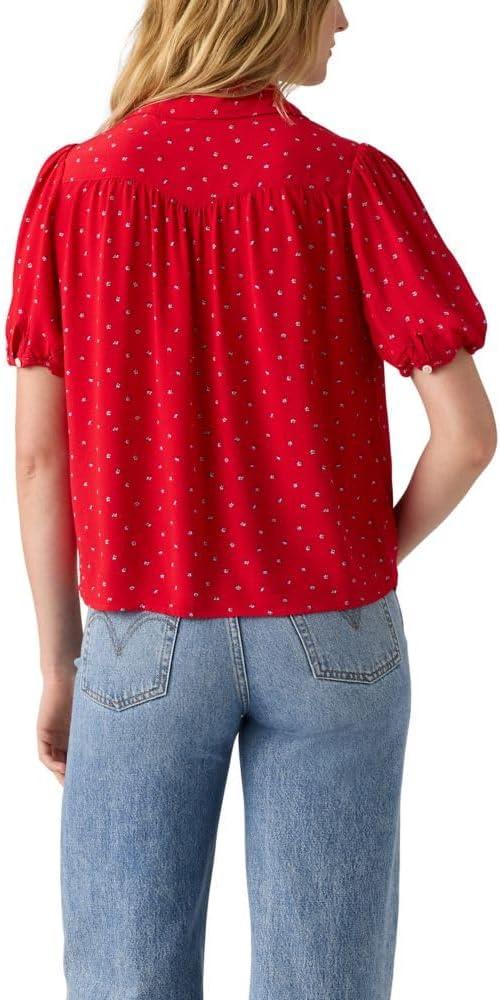 imageLevis Womens Lea Short Sleeve Slim BlouseCara Ditsy Floral True Red