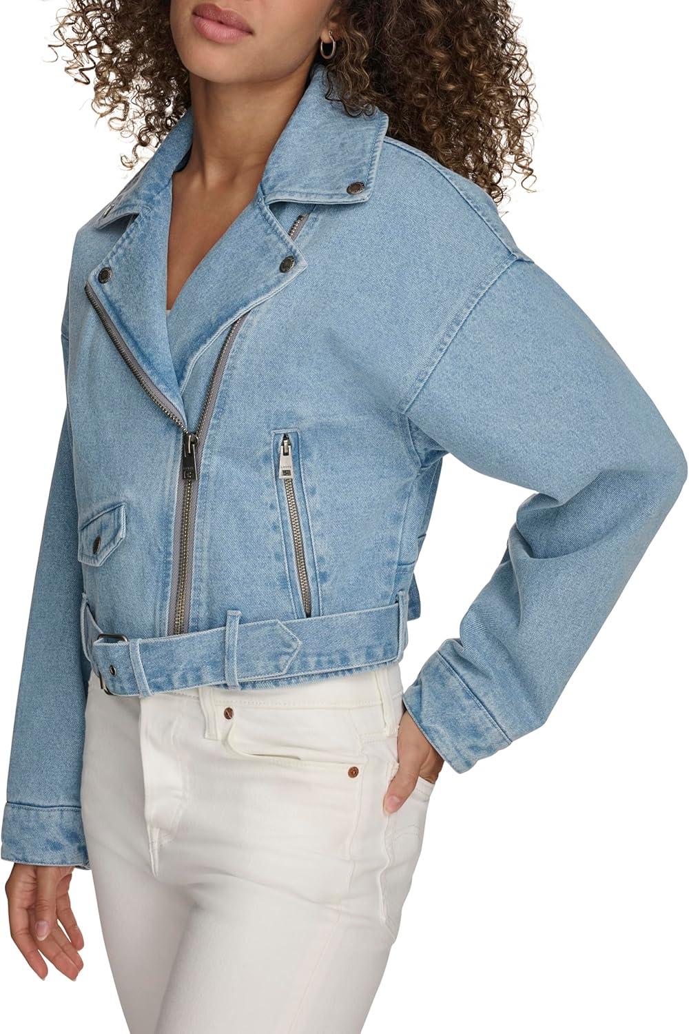 imageLevis Womens Levis Womens Cropped Denim MotoLight Wash Denim