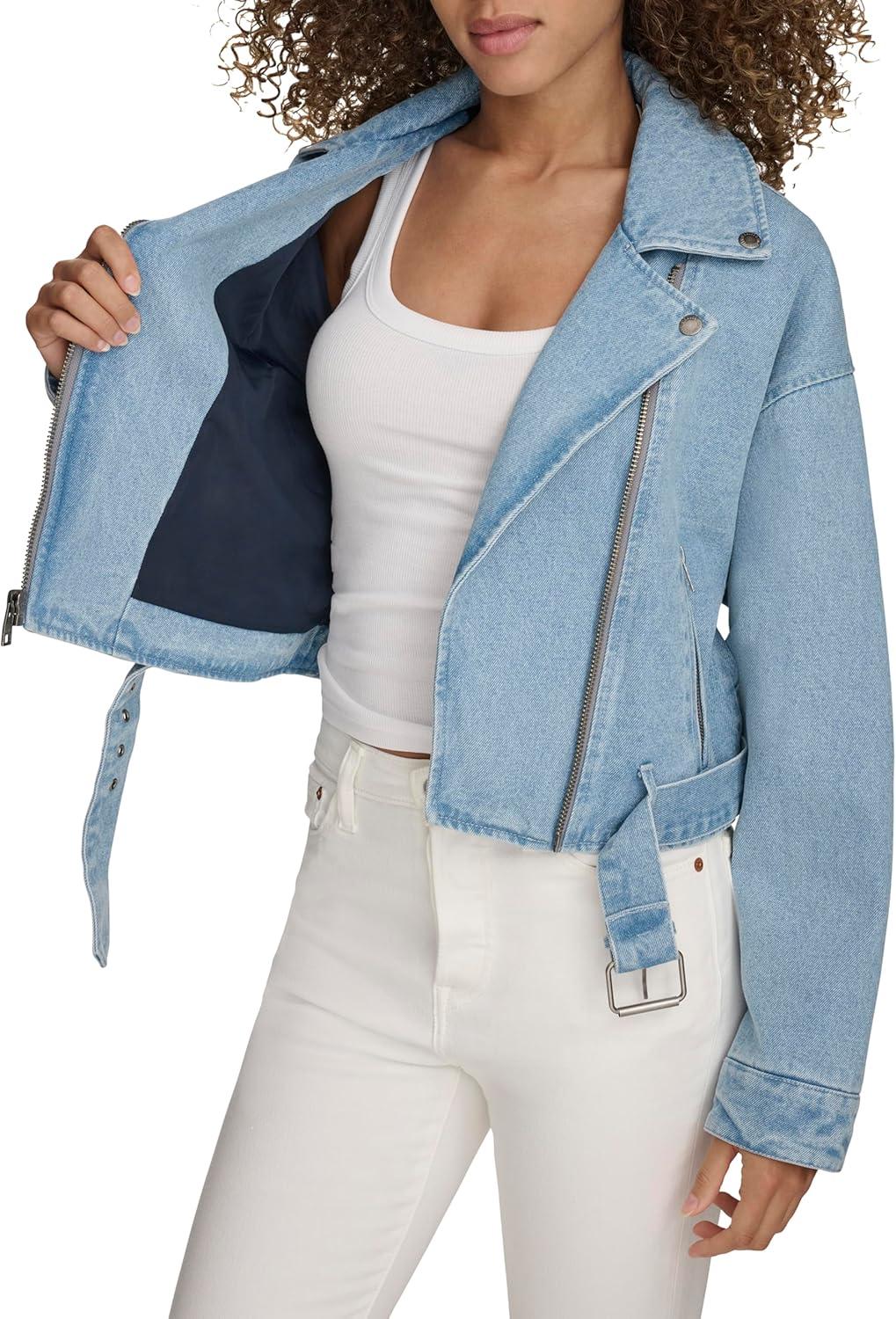 imageLevis Womens Levis Womens Cropped Denim MotoLight Wash Denim