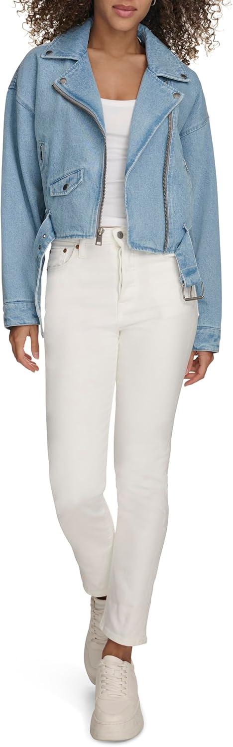 imageLevis Womens Levis Womens Cropped Denim MotoLight Wash Denim