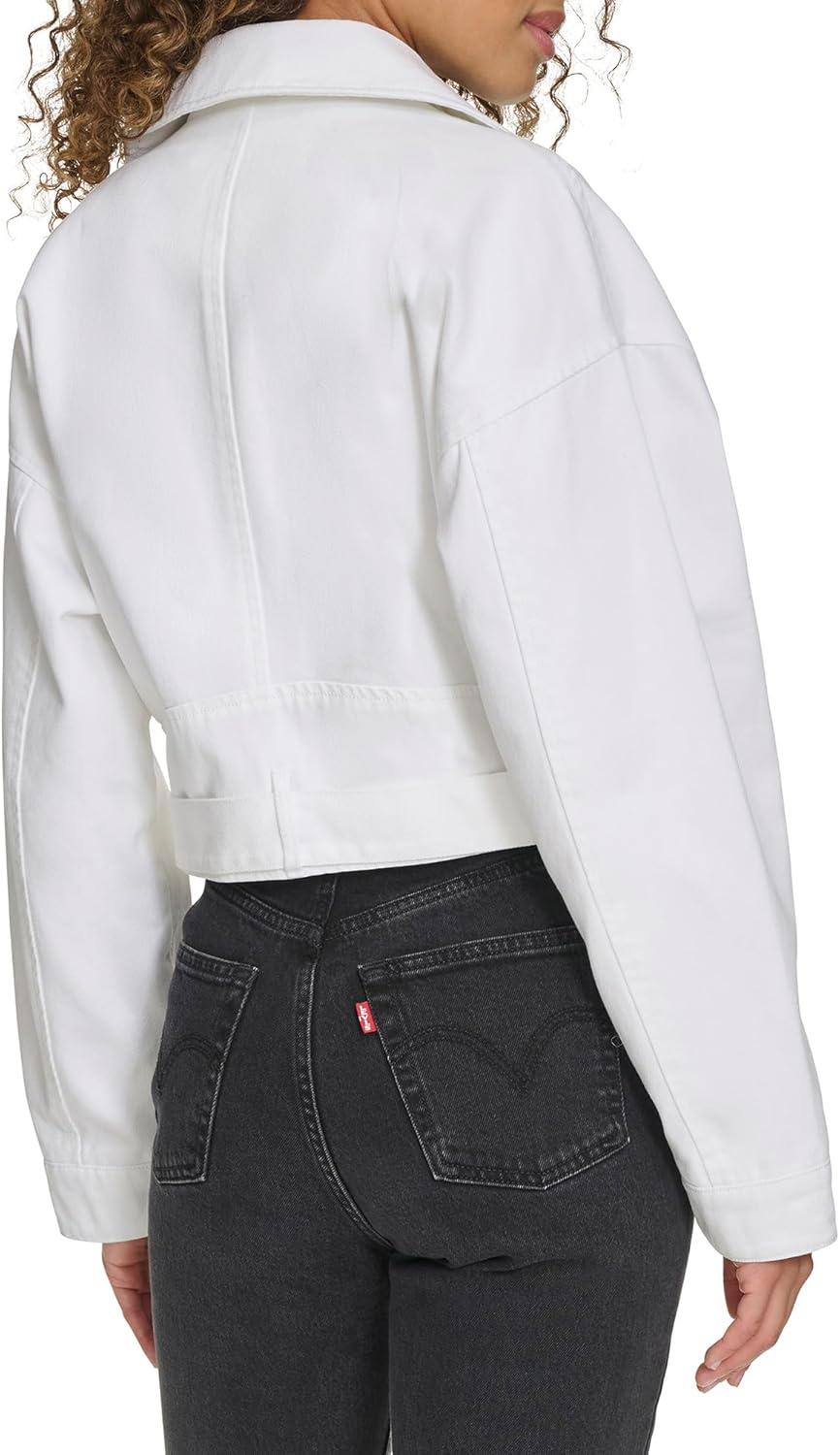 imageLevis Womens Levis Womens Cropped Denim MotoWhite Wash Denim