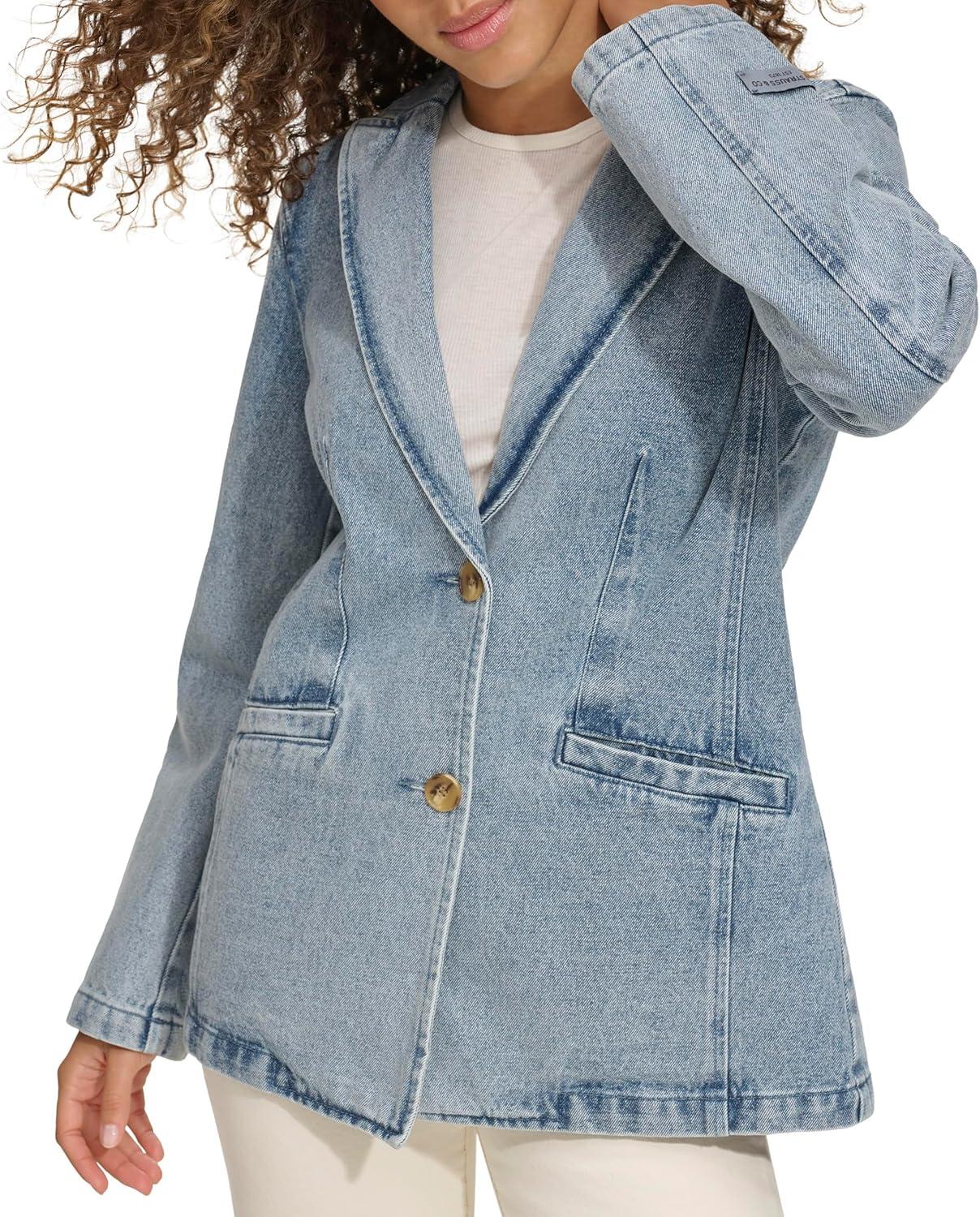 imageLevis Womens Levis Womens Denim Single Breasted BlazerLight Wash Denim