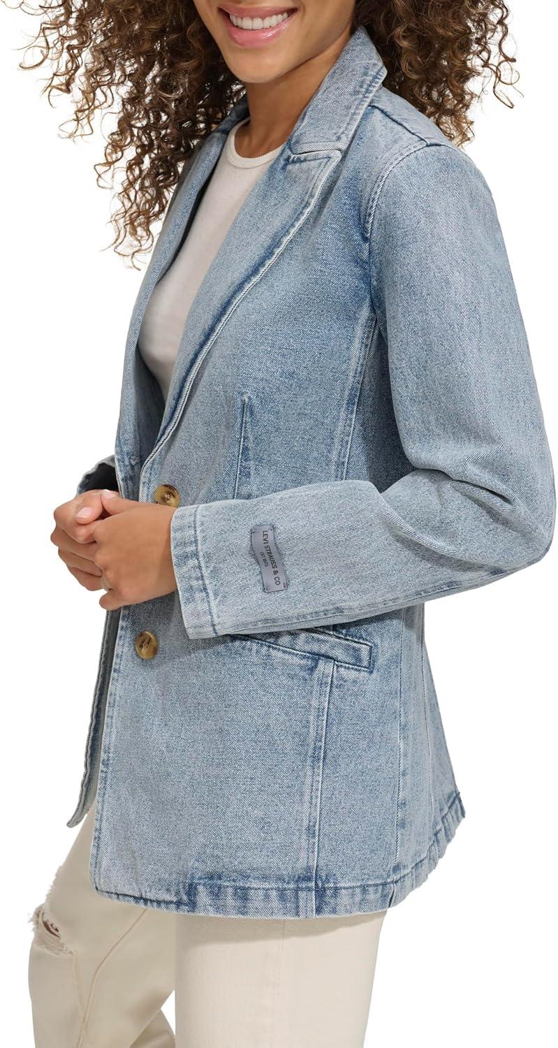 imageLevis Womens Levis Womens Denim Single Breasted BlazerLight Wash Denim